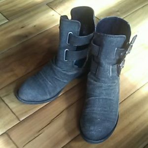 Blowfish Grey Canvas Booties